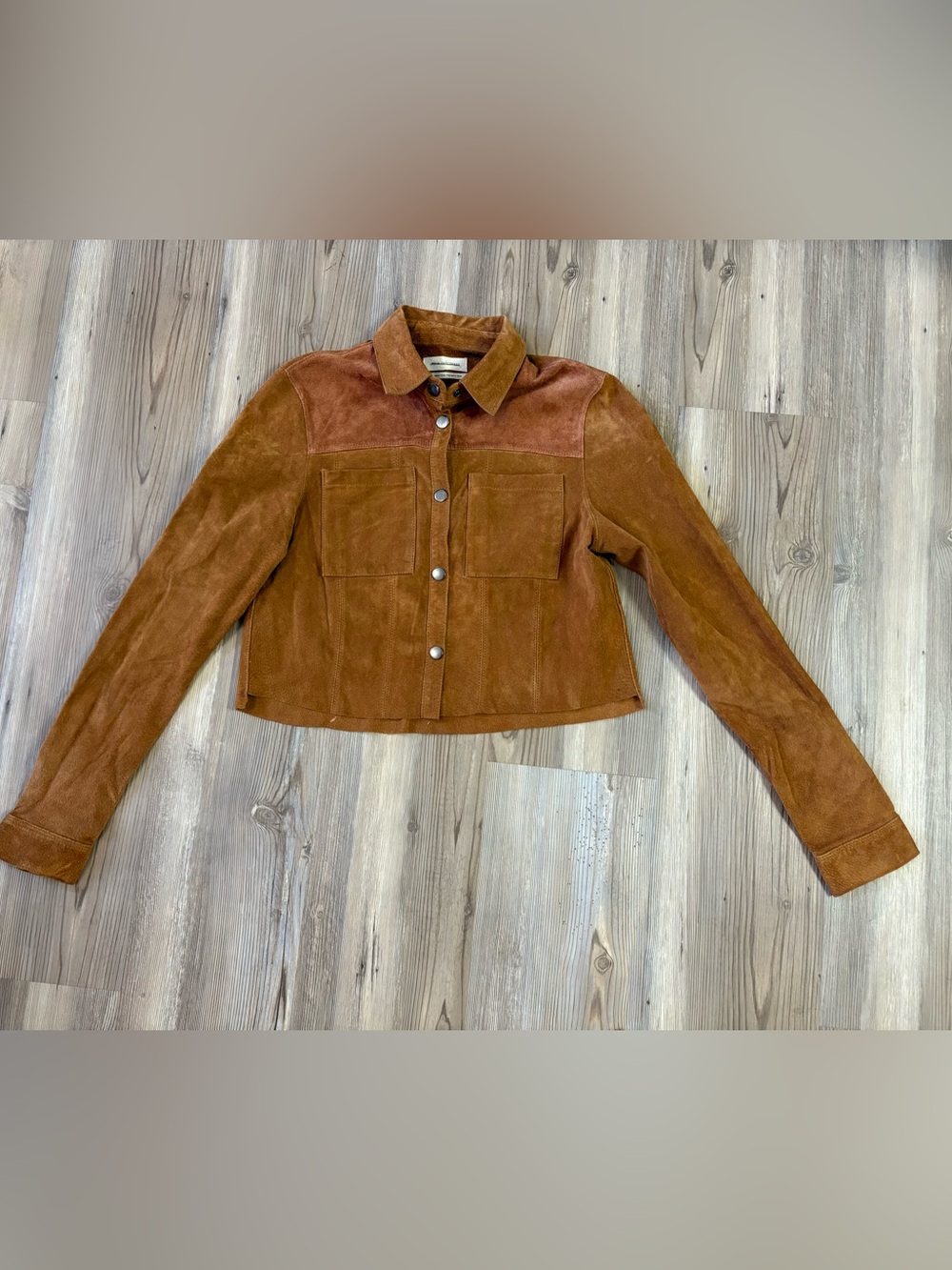 Urban Outfitters Chestnut Brown Suede Button Jacket Sz Small